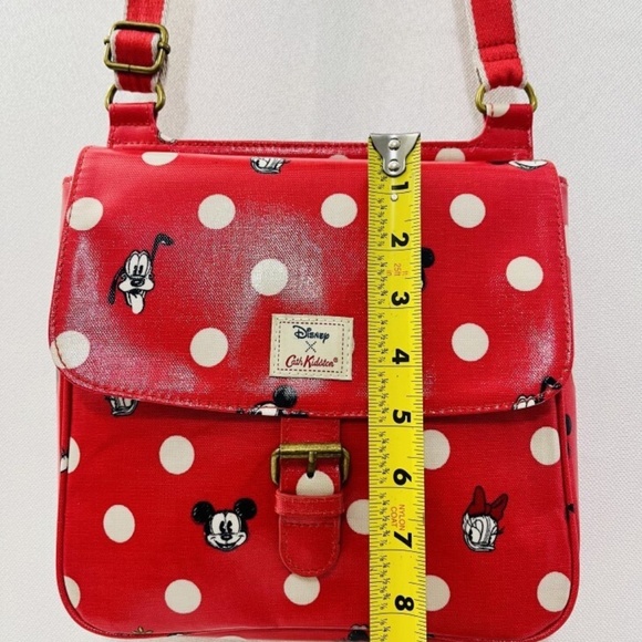 Disney + Cath Kidston Crossbody Red w White polka Dots Mickey Minnie Pluto EUC - Picture 4 of 15